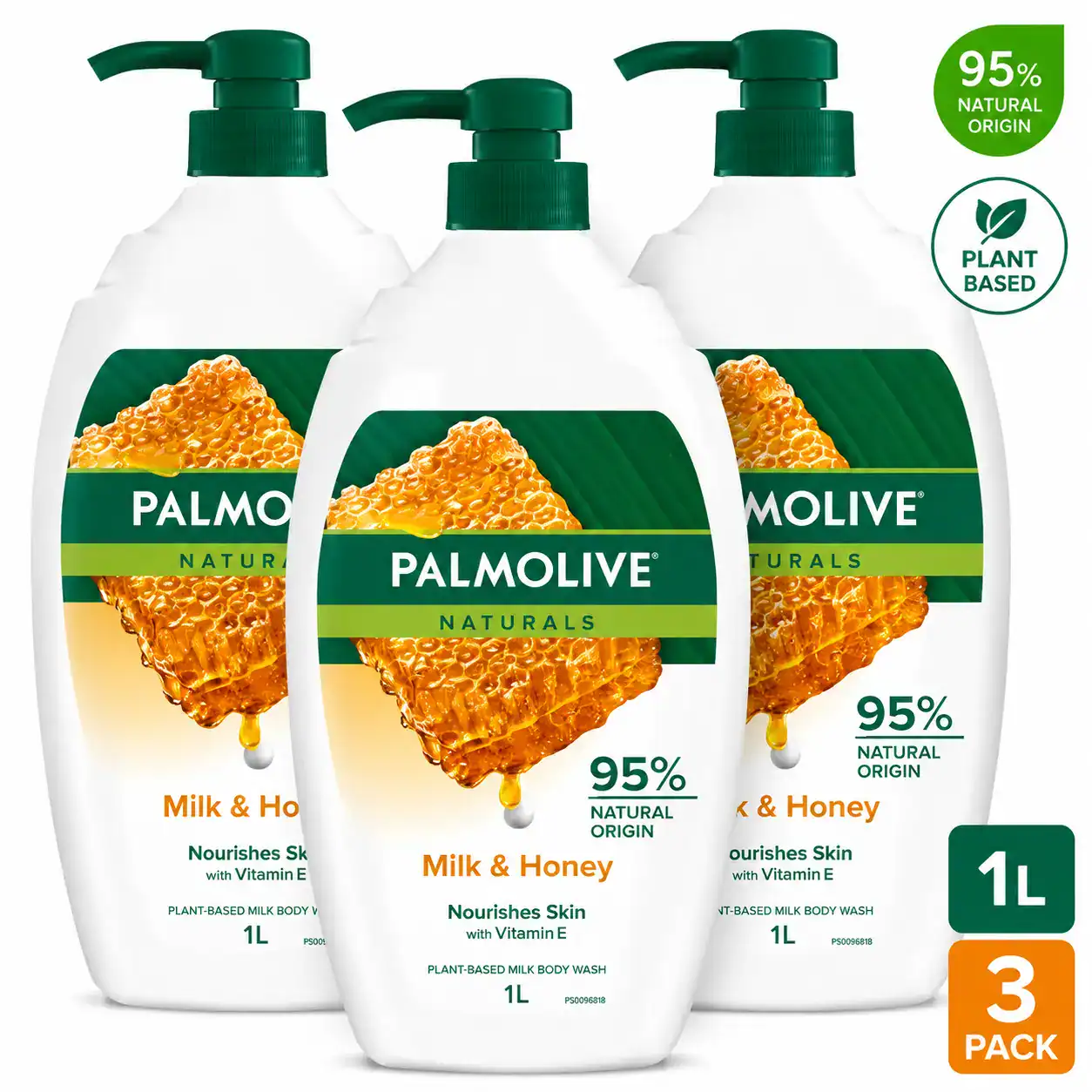 07644e8b-8237-47e1-9113-bd0c4792064e Palmolive Naturals Body Wash, Value Pack (3 x 1L) - Image 1